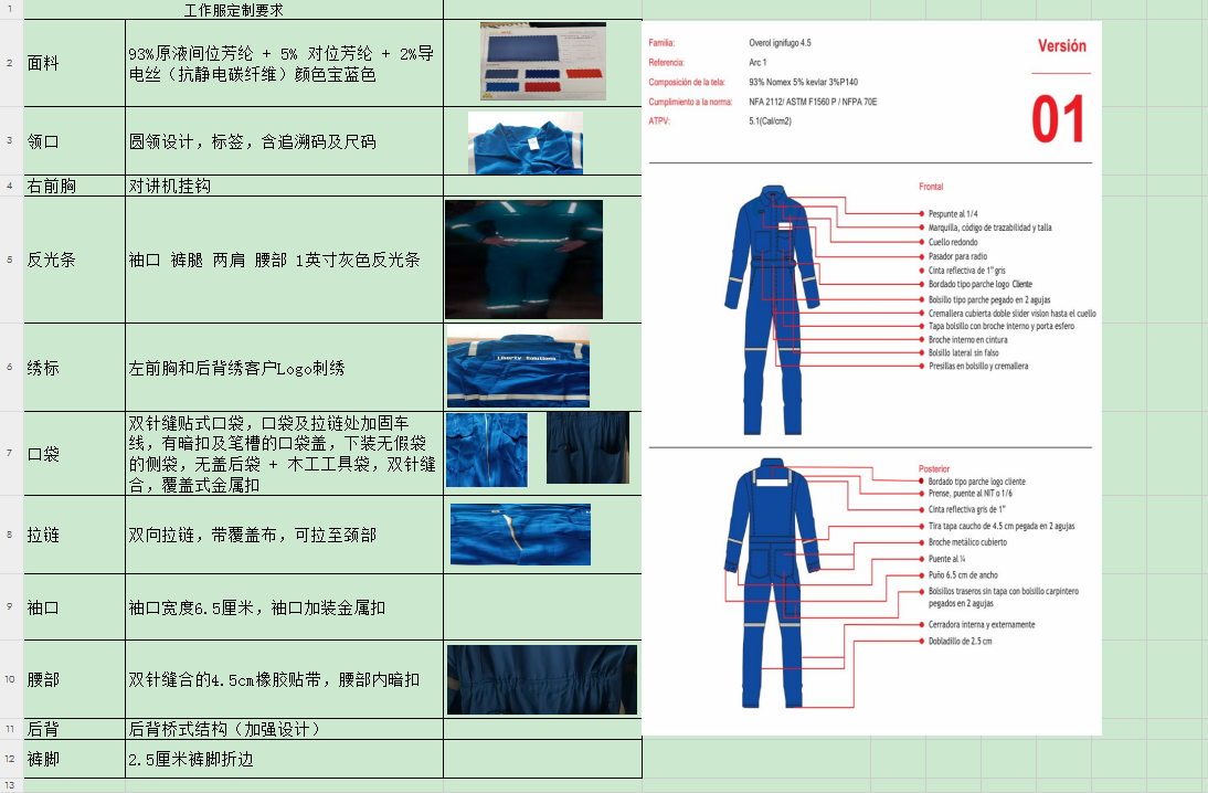君御 JY-DH009  连体阻燃工作服 宝蓝色-S
